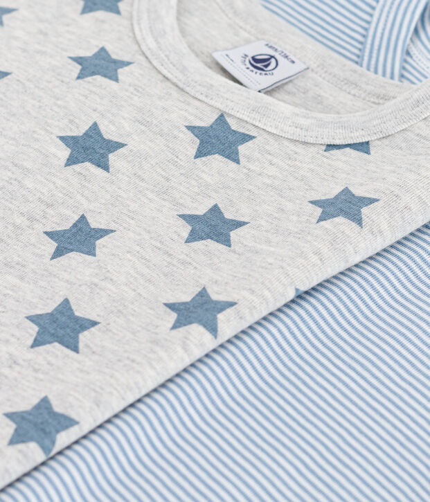 Pack of children's short-sleeved star-print cotton T-shirts multicolor