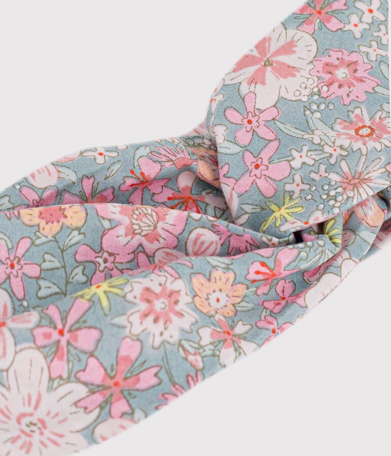 Baby girls' hairband in floral-print poplin SPRAY /MULTICO