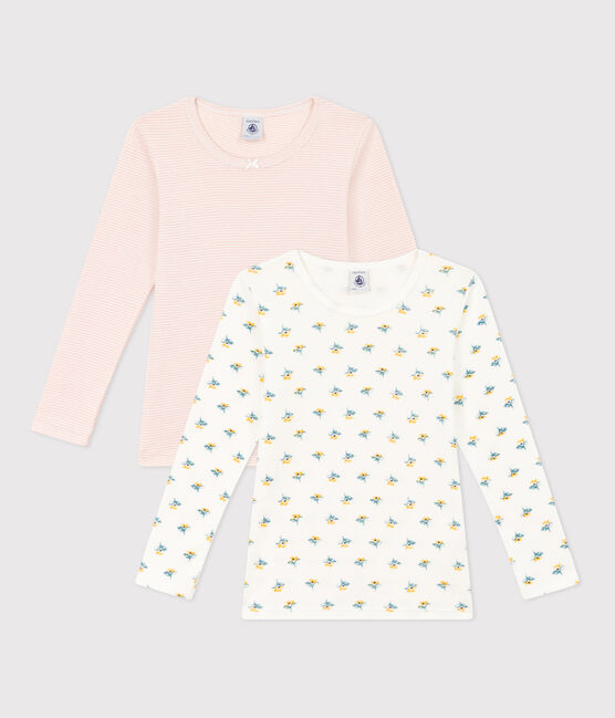 Girls' Flower Long-Sleeved Cotton T-Shirts - 2-Pack variante 1
