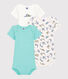 Babies' Panther Patterned Short-Sleeved Organic Cotton Bodysuits - 3-Pack