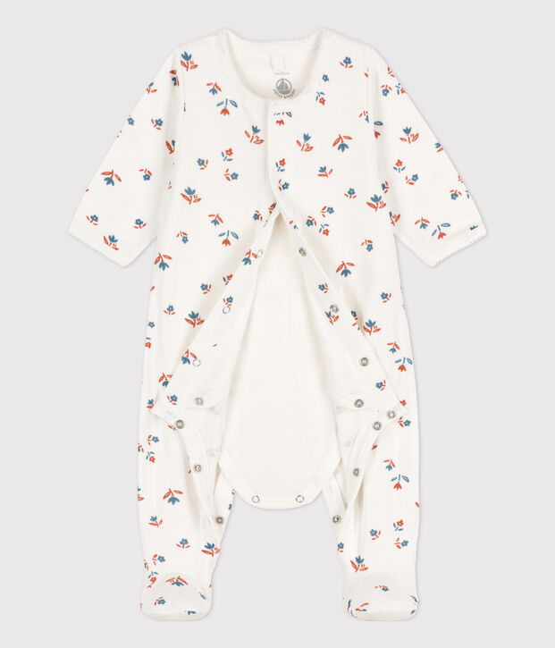Babies' Floral Tube Knit Bodyjama white/multicolor