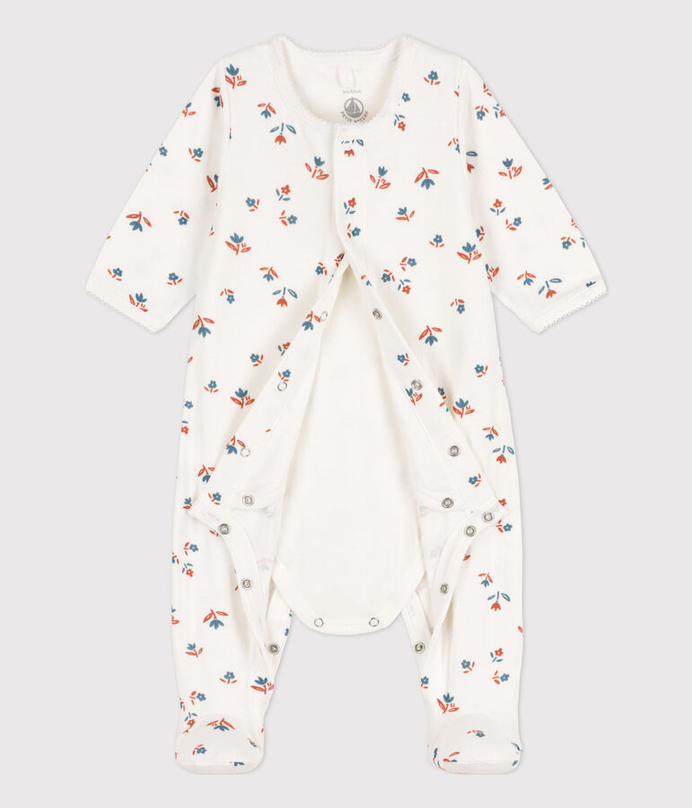 Babies' Floral Tube Knit Bodyjama white/multicolor