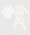 Babies' teddy bear print cotton 3-piece gift set MARSHMALLOW /BRUN
