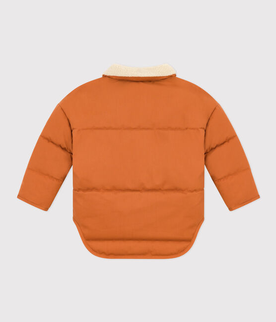Children's unisex short jacket lined with sherpa ECUREUIL brown