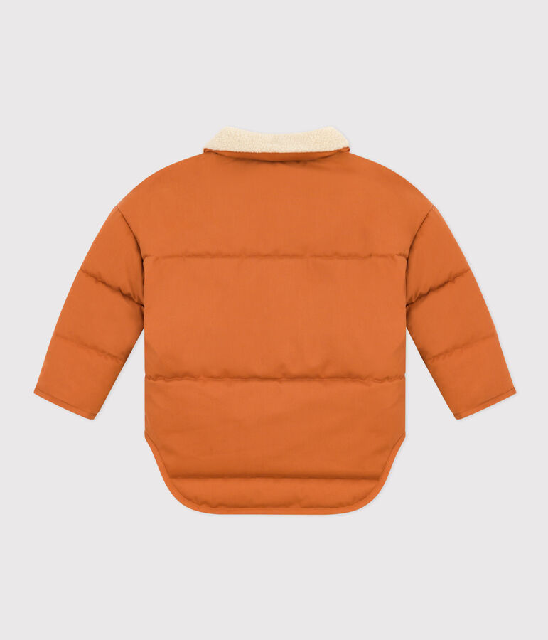 Children's unisex short jacket lined with sherpa brown