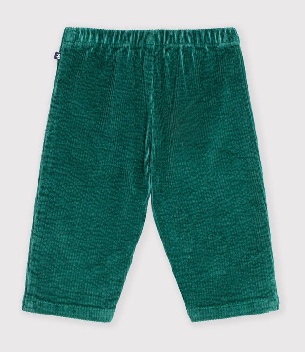 Babies' plain corduroy trousers green
