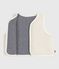 Sleeveless baby vest in milleraies cotton and sherpa MILK /MULTICO