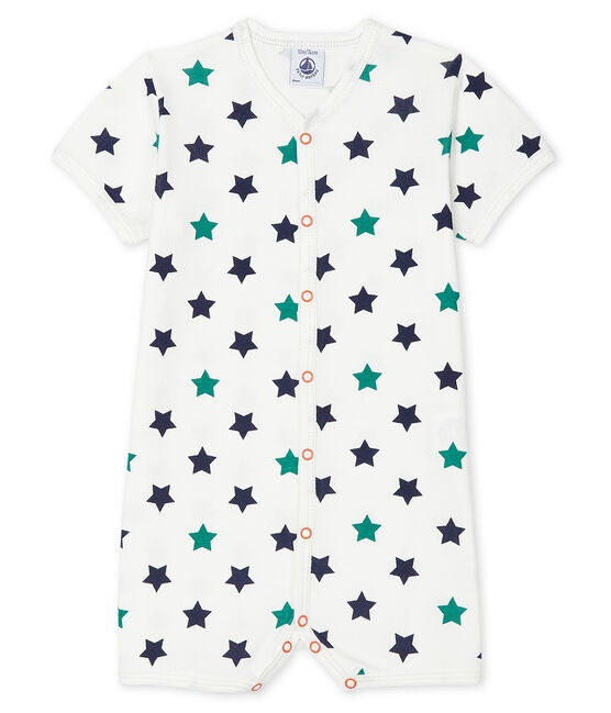 Baby Boys' Linen/Cotton Playsuit MARSHMALLOW white/MULTICO white