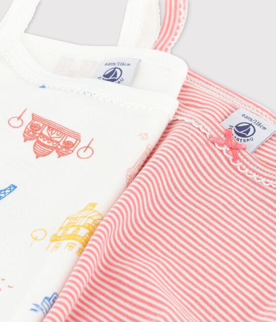 Girls' Paris-Themed Cotton Vest Tops - 2-Pack variante 1