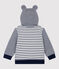 Babies' Sherpa Baseball Jacket MARSHMALLOW white/SMOKING blue