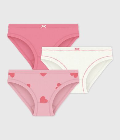 Pack of children's heart-print cotton pants