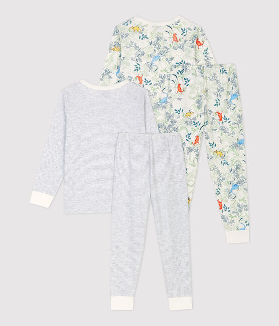 Boys' Pinstriped Dinosaur Print Cotton Pyjamas - 2-Pack variante 1