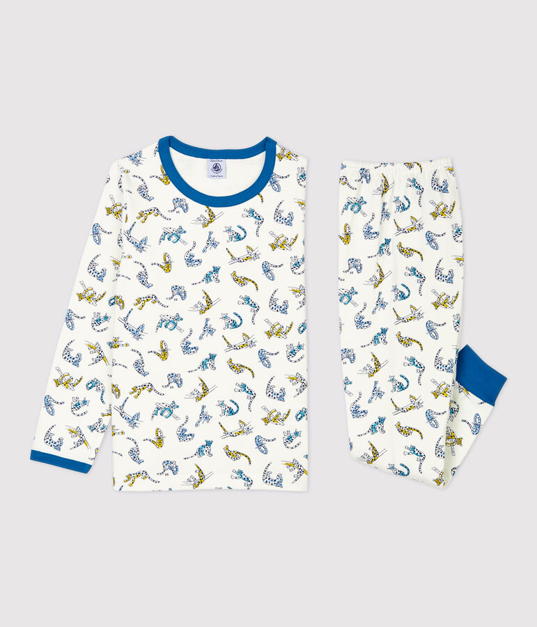 Boys' Panther Organic Cotton Knit Pyjamas white/multicolor