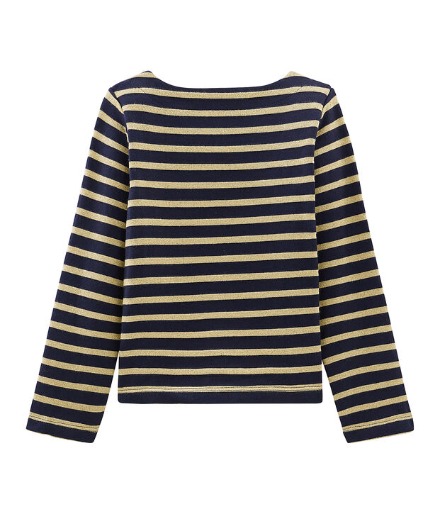 Girl's Long-sleeved Sailor Top blue/brown