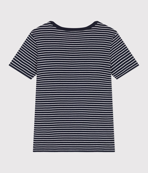 Women's Iconic striped cotton T-Shirt blue/white