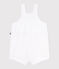 Babies' short-legged plain cotton dungarees ECUME white