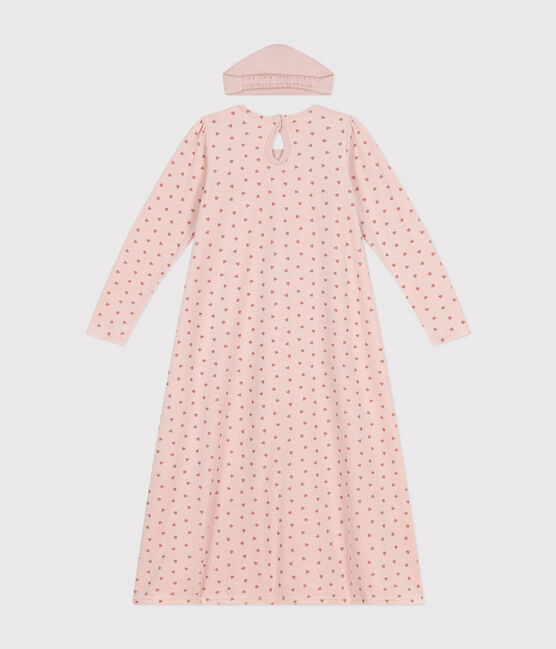 Children's velour hearts nightdress and tiara SALINE pink/ROSEWOOD