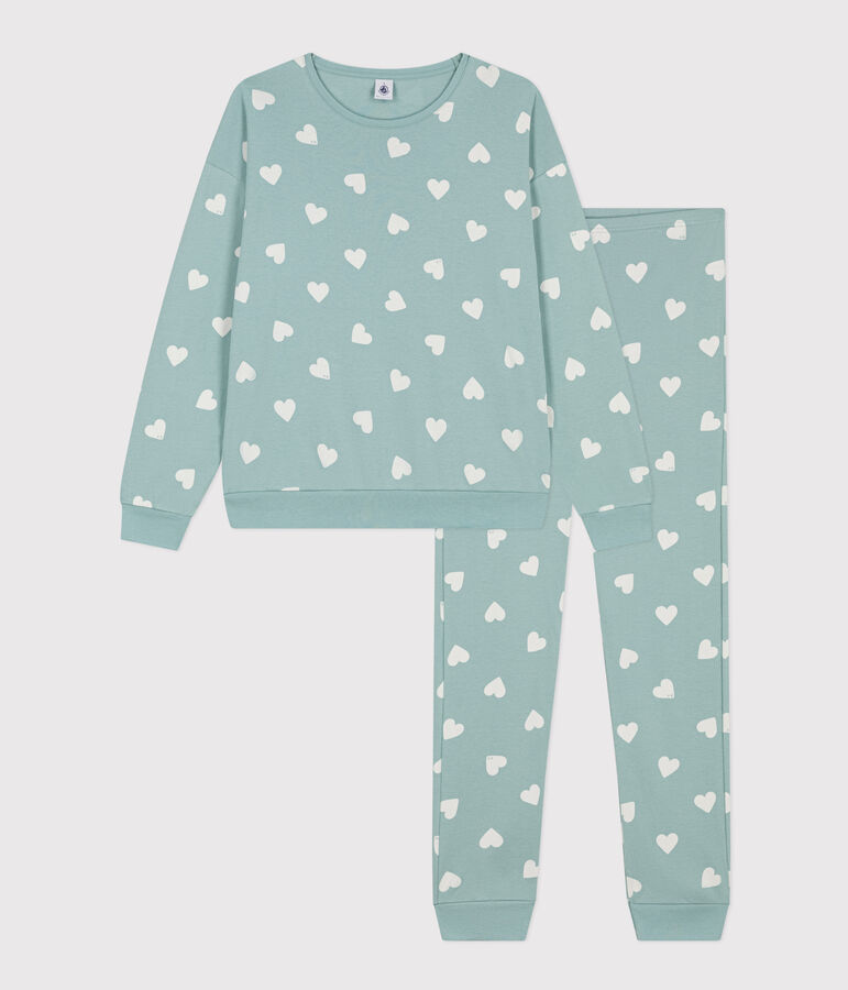 Women's Heart Cotton Pyjamas green/ecru