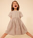 Girls' Short-Sleeved Seersucker Dress