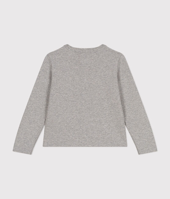 Girls' fleece cardigan CHATON CHINE grey