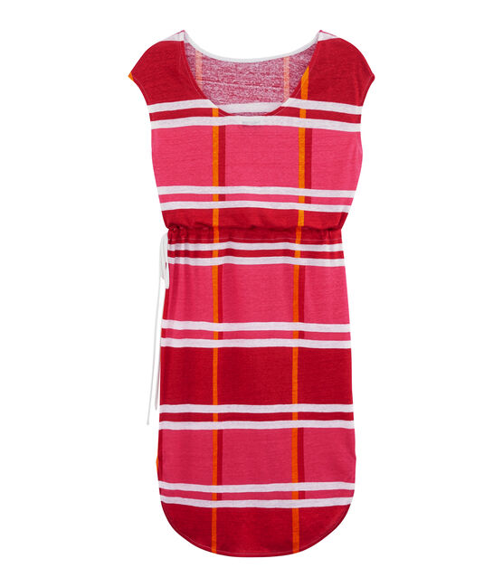 Women's Dress GEISHA pink/MULTICO white