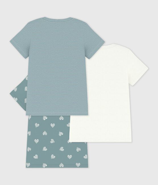 Pack of children's short-sleeved heart-print cotton T-shirts variante 1