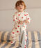 Baby cotton pyjamas with red hearts MARSHMALLOW white/TERKUIT red