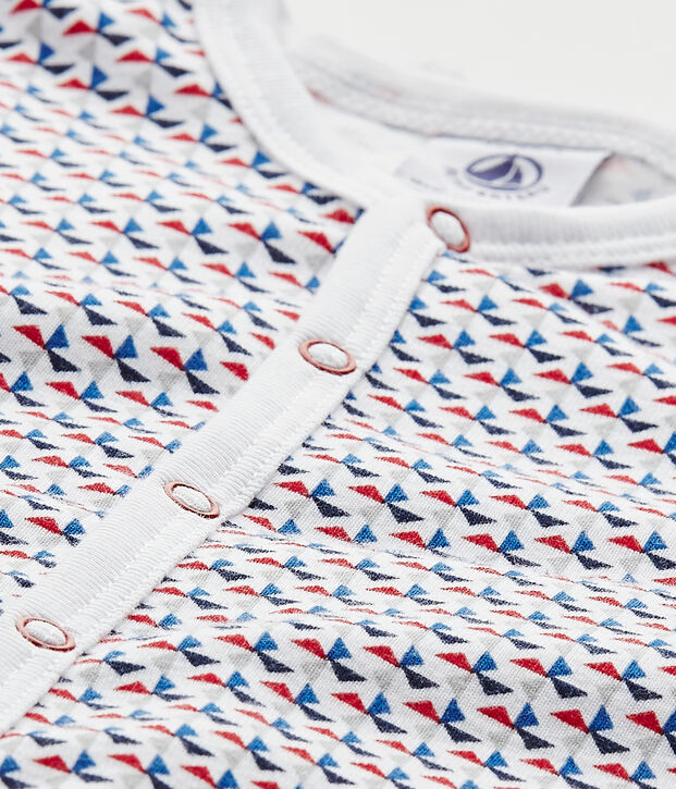 Baby boy's footless sleepsuit white/multicolor