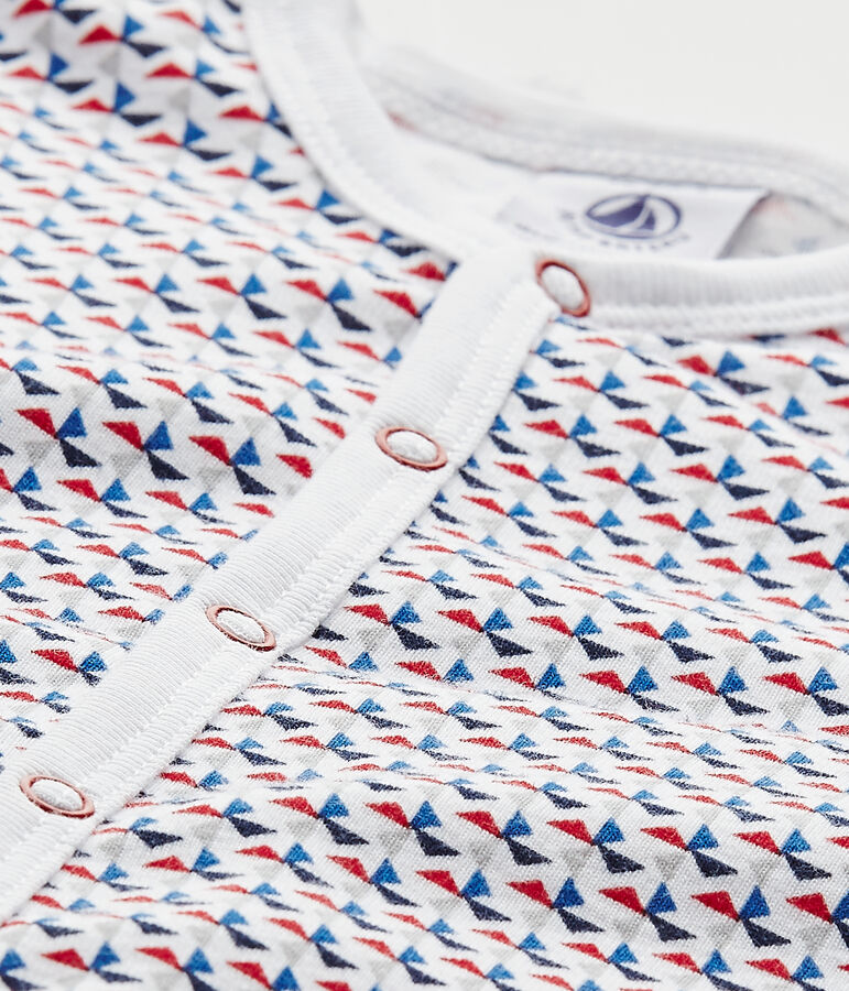 Baby boy's footless sleepsuit white/multicolor