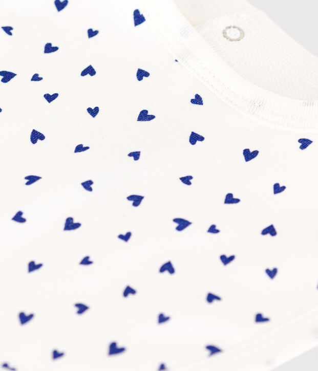 Cotton bib white/blue