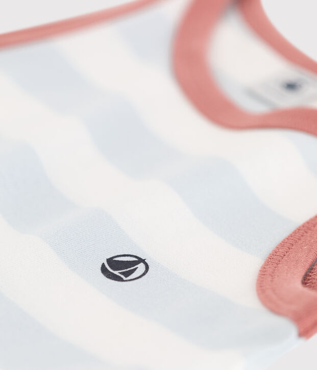 Girls' Sleeveless Stripy Cotton Dress blue/white