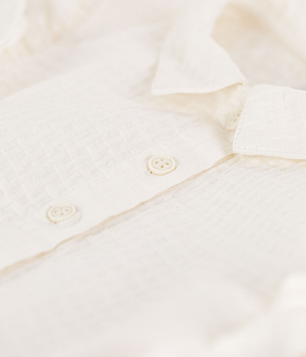 Girls' Sleeveless Seersucker Dress white