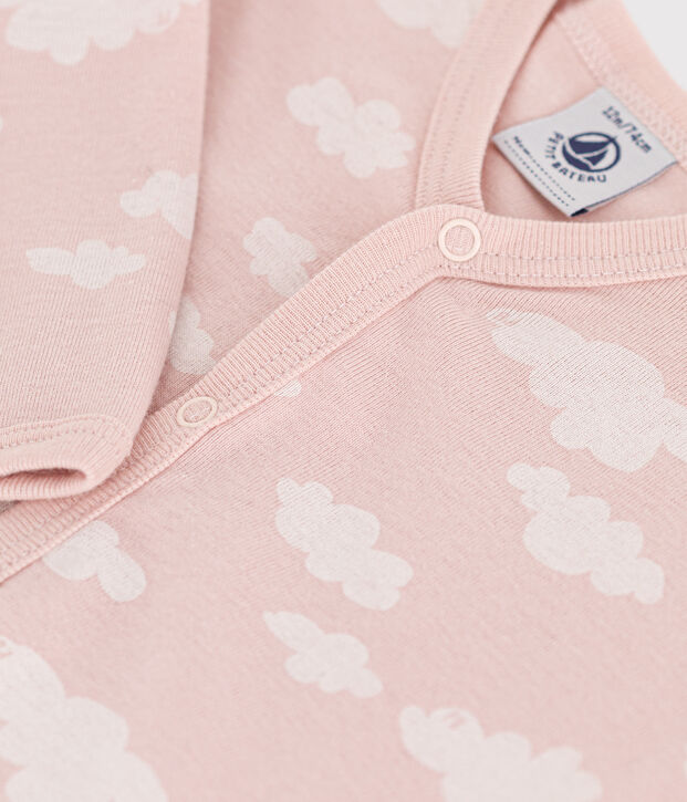 Babies' Patterned Footless Cotton Pyjamas pink/white