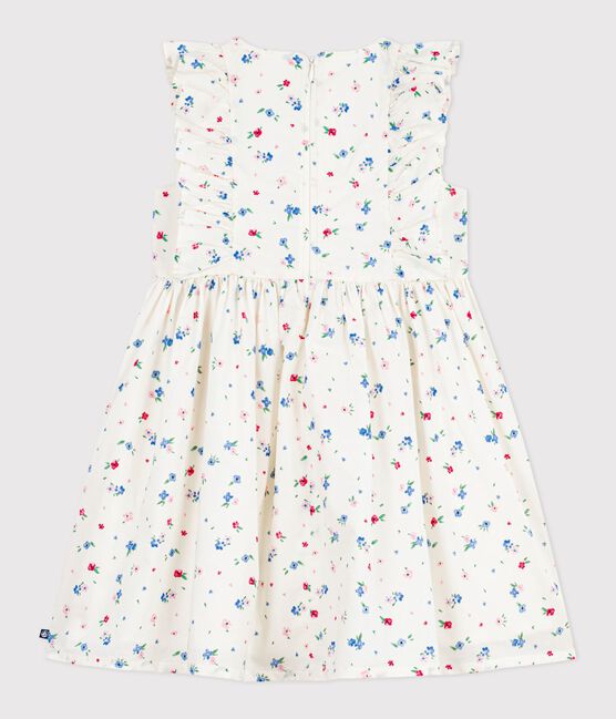 Children's sleeveless floral print cotton dress MARSHMALLOW white/MULTICO white
