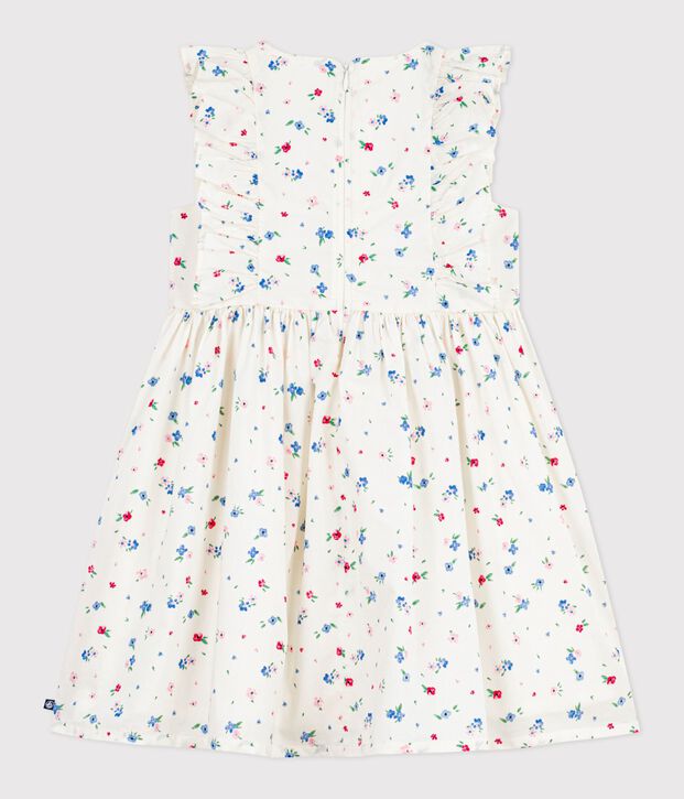 Children's sleeveless floral print cotton dress white/multicolor