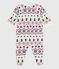 Babies' Christmas-print pyjamas in brushed fleece with a zip MILK /MULTICO
