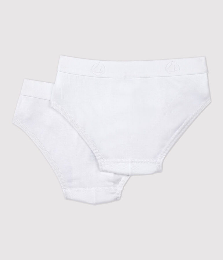 Boys' White Organic Cotton Briefs - 2-Pack multicolor