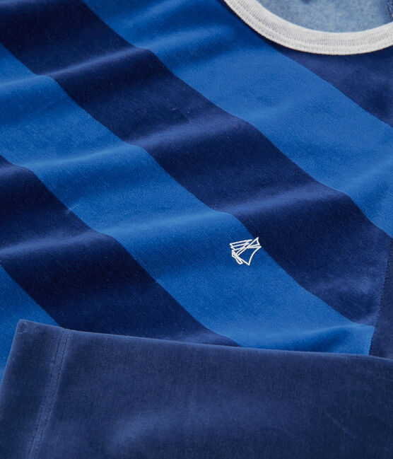 Boys' Velour Pyjamas MEDIEVAL blue/MAJOR blue
