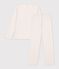 Pyjama femme en coton ajour&eacute; beige/pink/multicolor