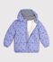 Children's heart print puffer jacket purple/multicolor