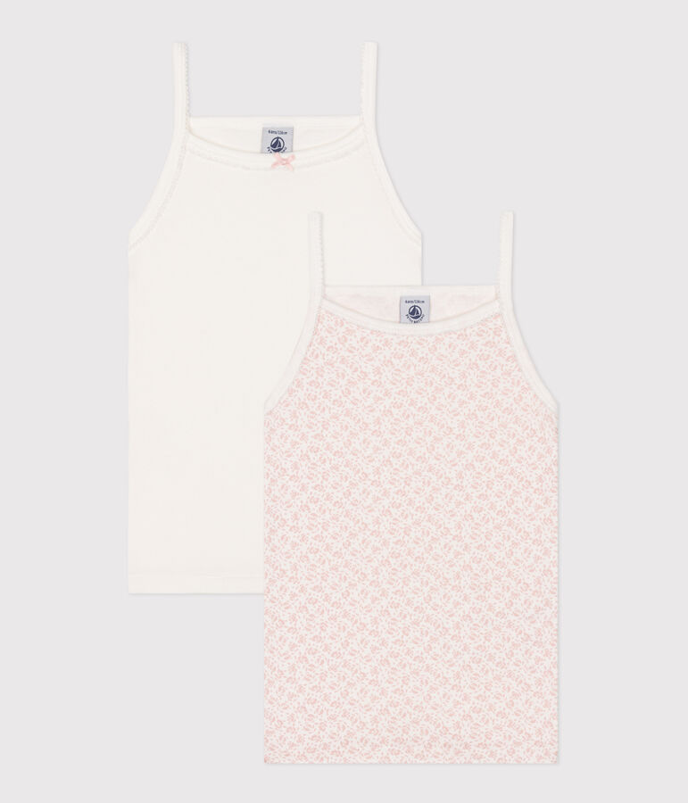 Children's floral cotton tank tops - 2-Pack multicolor