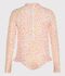Children's one-piece long sleeved printed swimsuit white/multicolor