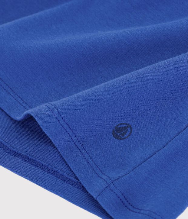 Women's short-sleeved plain cotton T-shirt blue