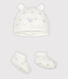 Baby Bonnet and Bootees Set in Tube Knit