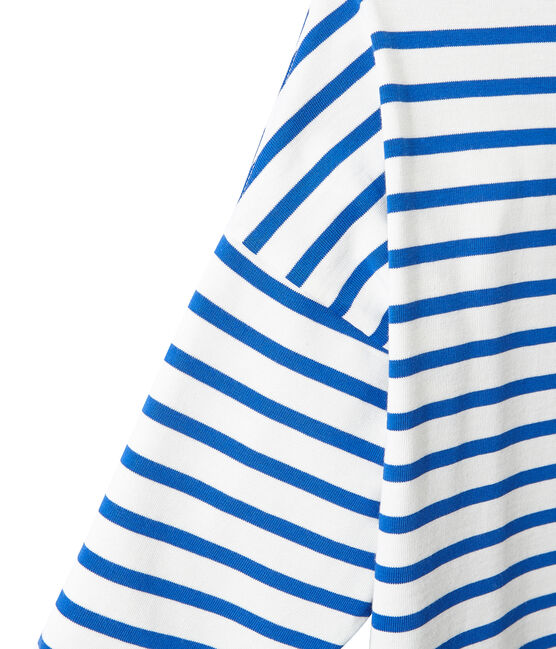Women's nautical striped dress MARSHMALLOW white/PERSE blue