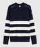 Women's Wool Breton Pullover SMOKING blue/MARSHMALLOW white