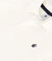 Boys' Short-Sleeved Cotton Polo Shirt MARSHMALLOW white