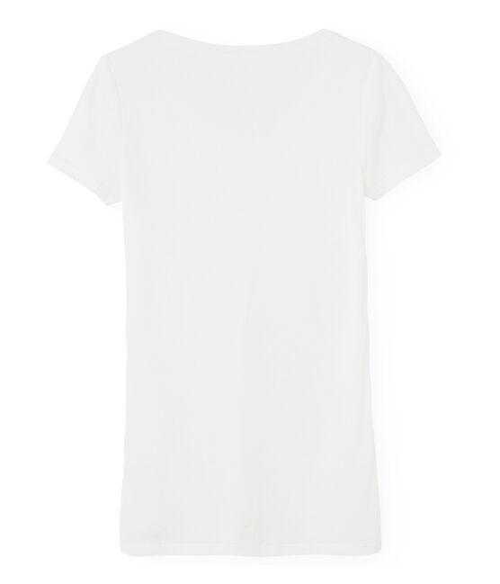 Women's short-sleeved lightweight cotton t-shirt MARSHMALLOW white