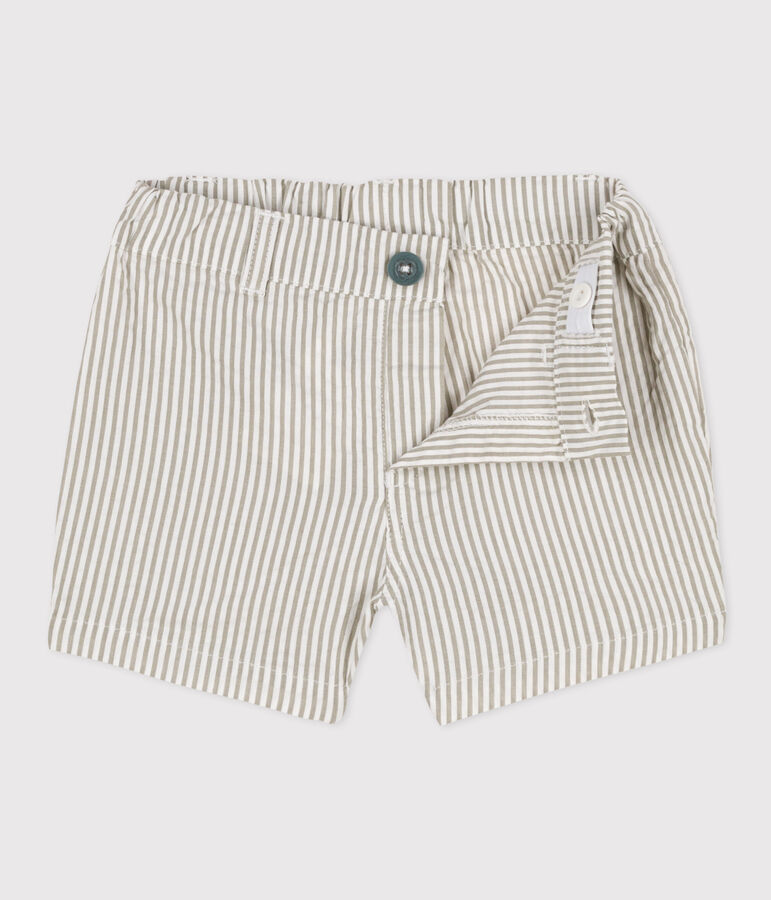 Babies' Seersucker Shorts green/white