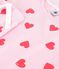 Women's short heart print cotton pyjamas pink/orange